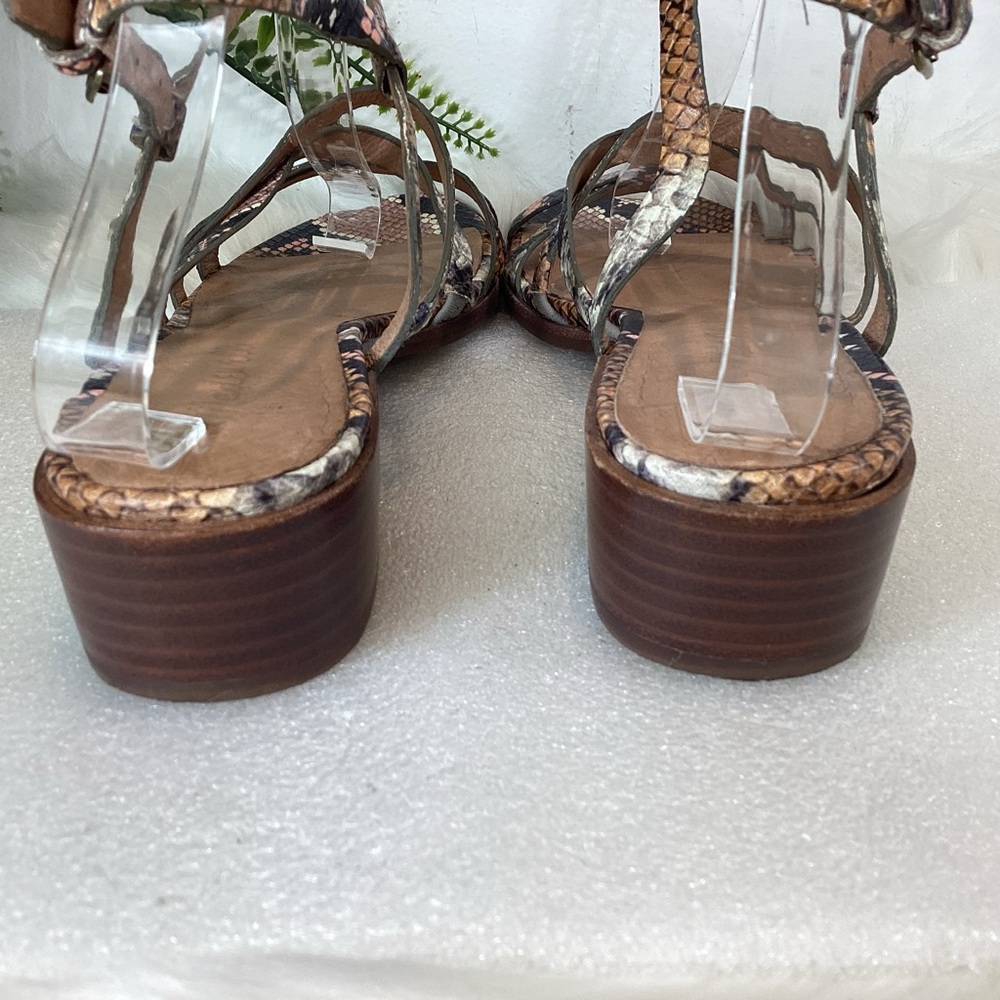 MADEWELL THE LORI LEATHER SNAKE EMBOSSED STRAPPY SANDAL SZ 9 - Picture 9 of 12